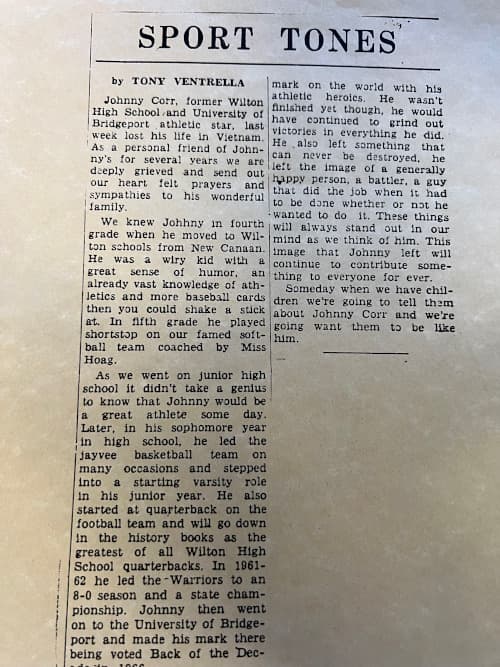 Newspaper job (Wilton Bulletin)